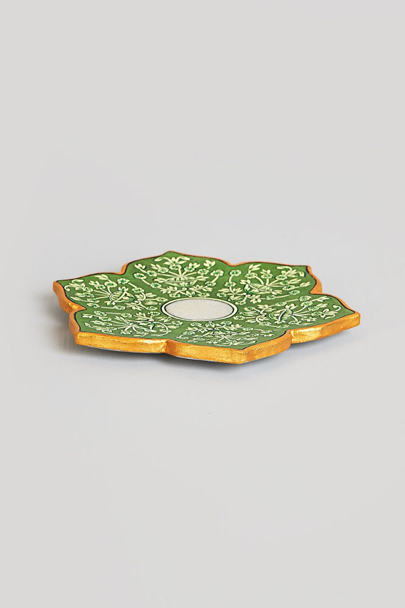 Verdant Marble Candle Plate