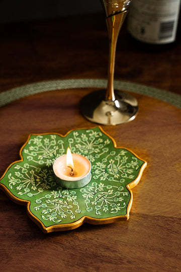 Verdant Marble Candle Plate