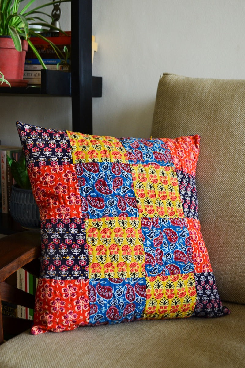 Yahya Ajrakh Cushion Cover ( 16" x 16")