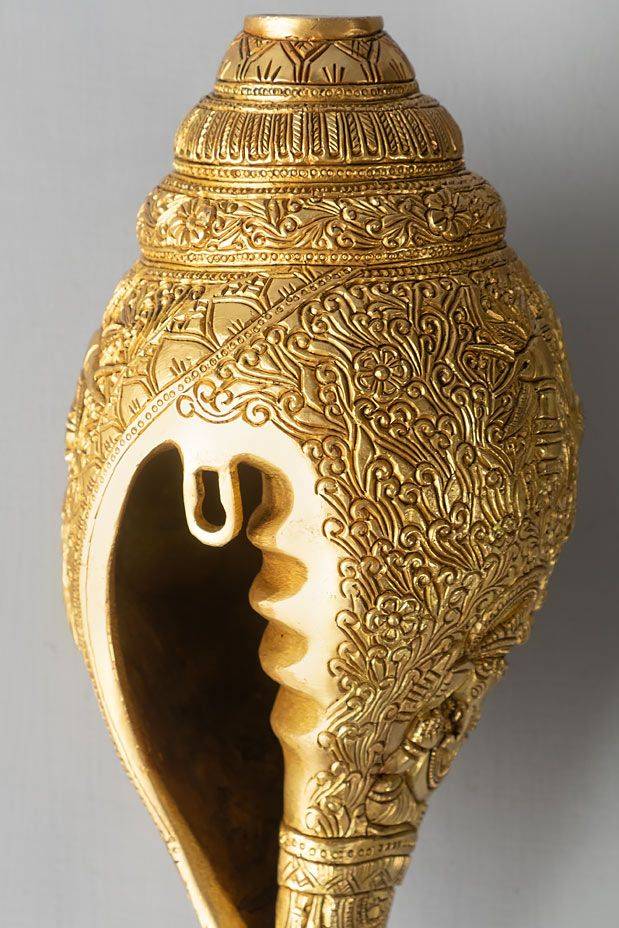 Adishakti Decorative Brass Conch