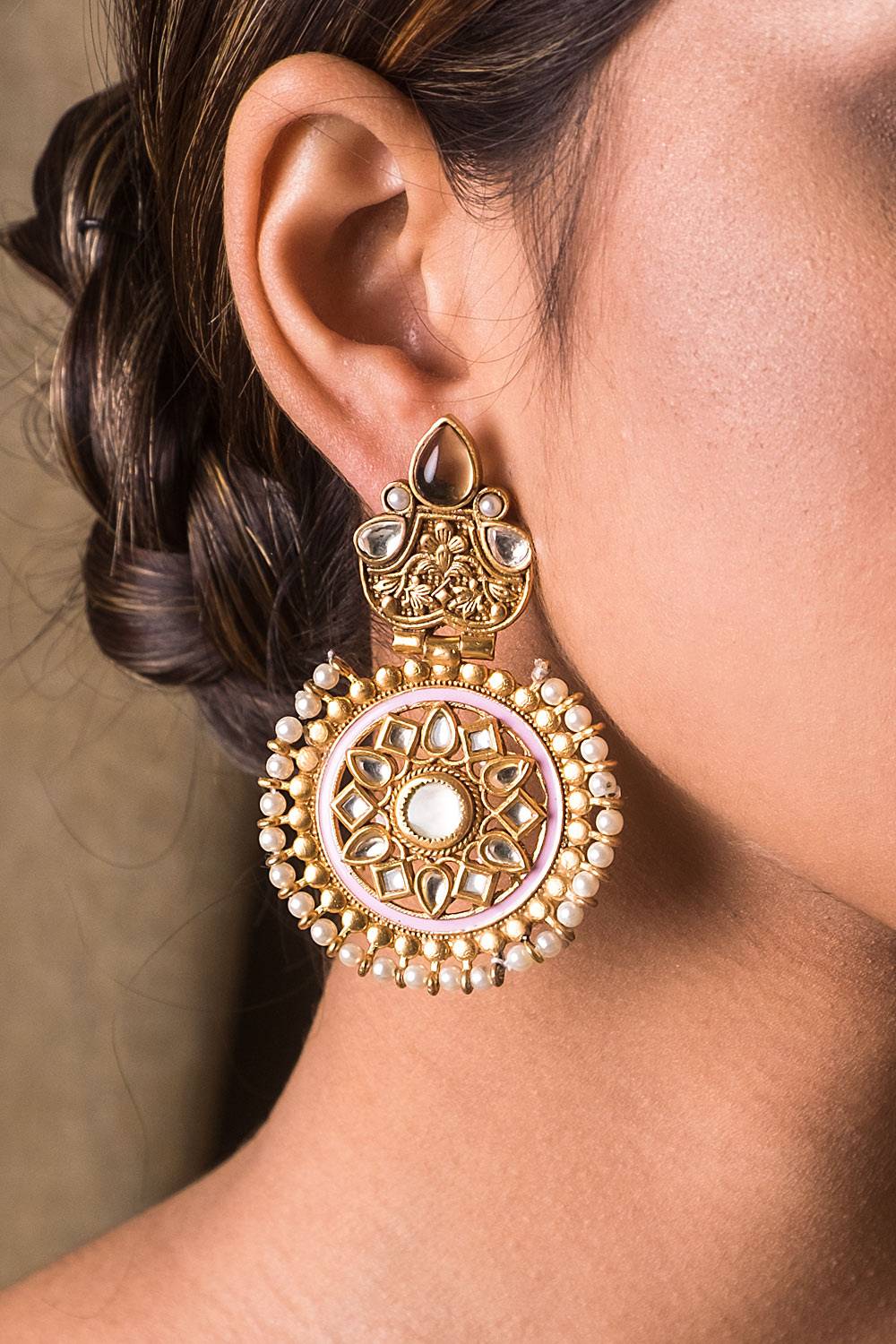 Kundan Blush Chandbalis