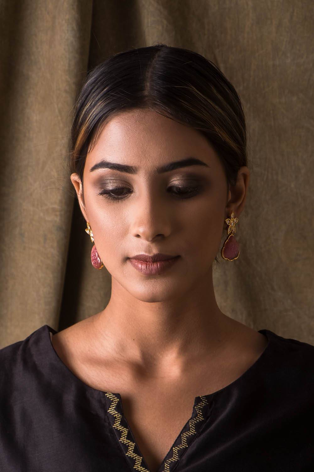 Chinese Bellflower Rose Earrings