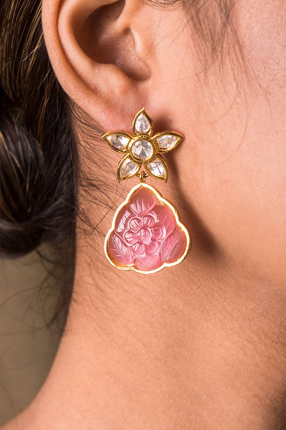 Chinese Bellflower Rose Earrings