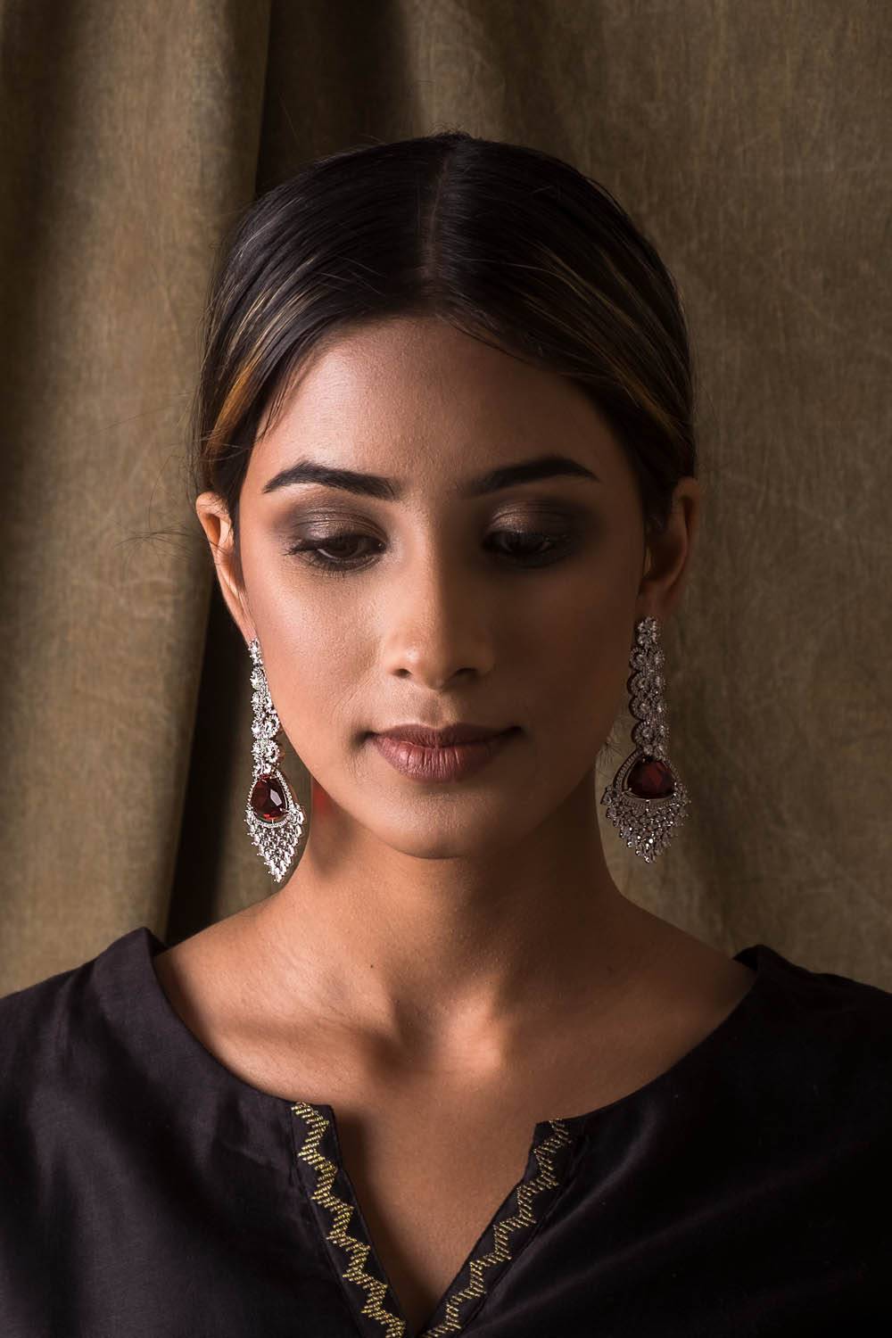 European Ruby Earrings