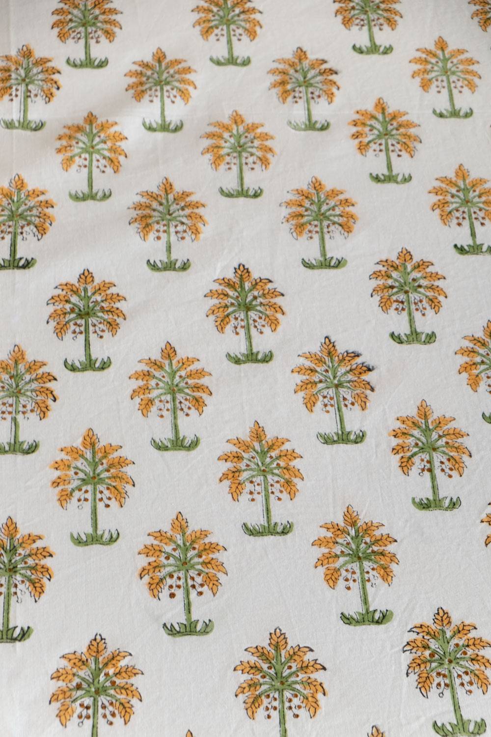 Amber Tropical Palm Single Bedsheet with Pillow Cover