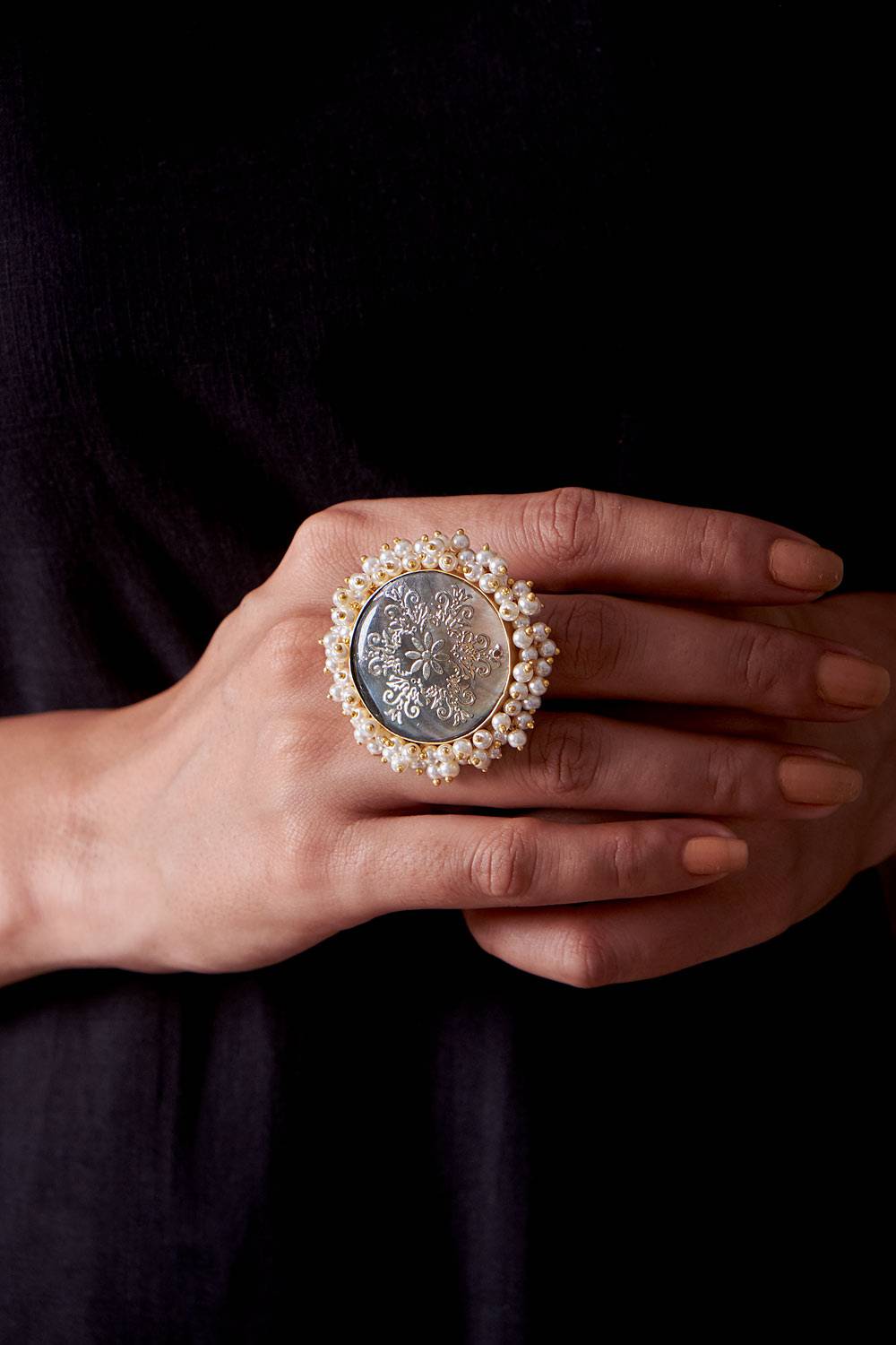 Shell Pearls Ring