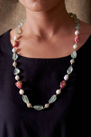 Fluorite and Pearl Necklace