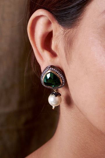 Emerald Pearl Earrings