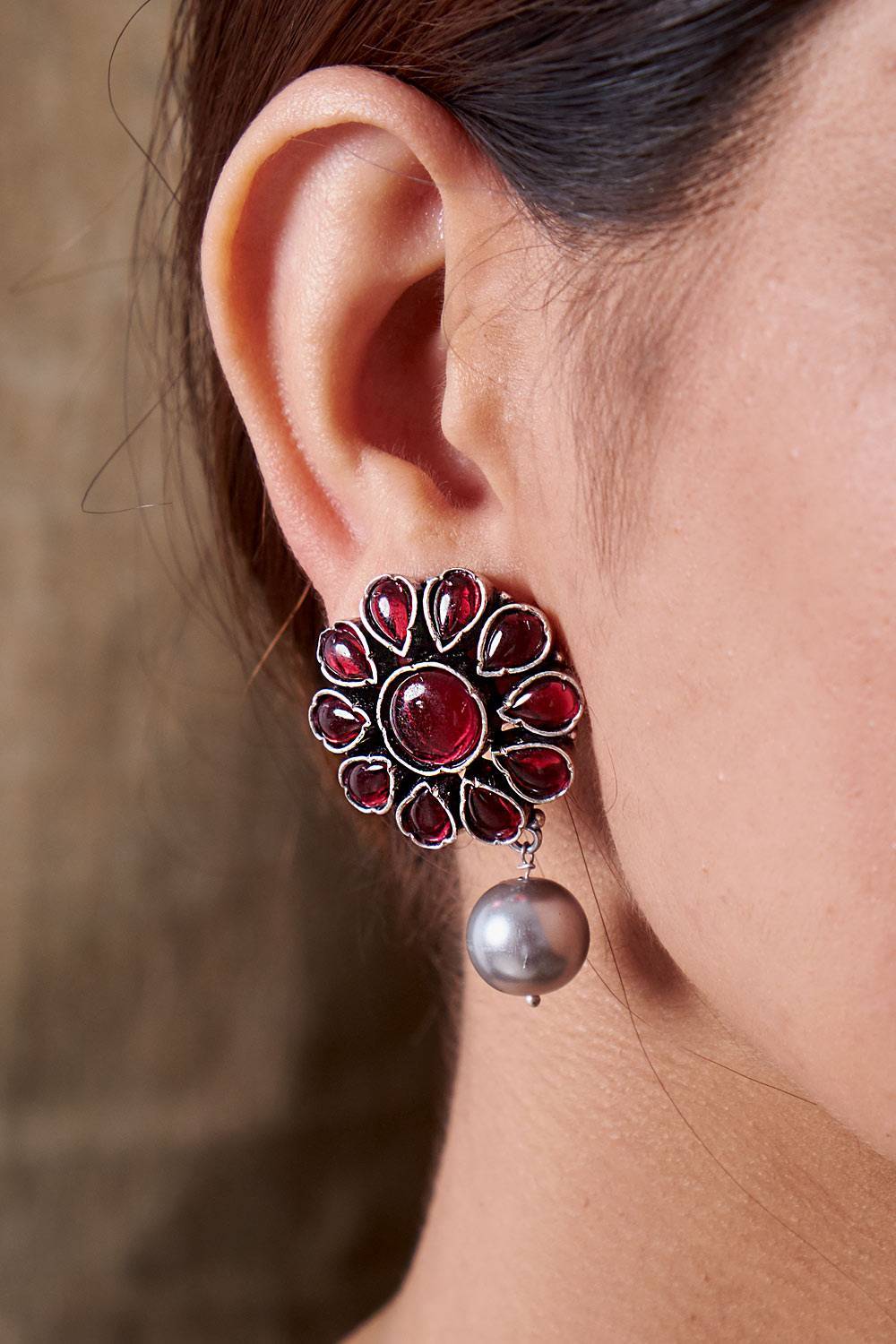 Ganika Wine Earrings