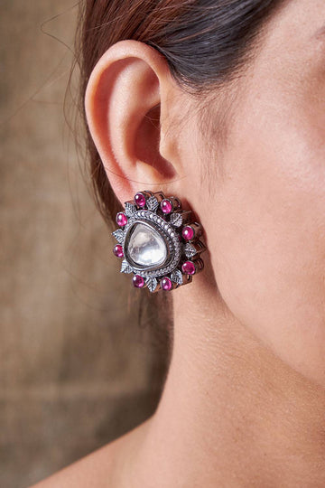 Violet Leaf Earrings