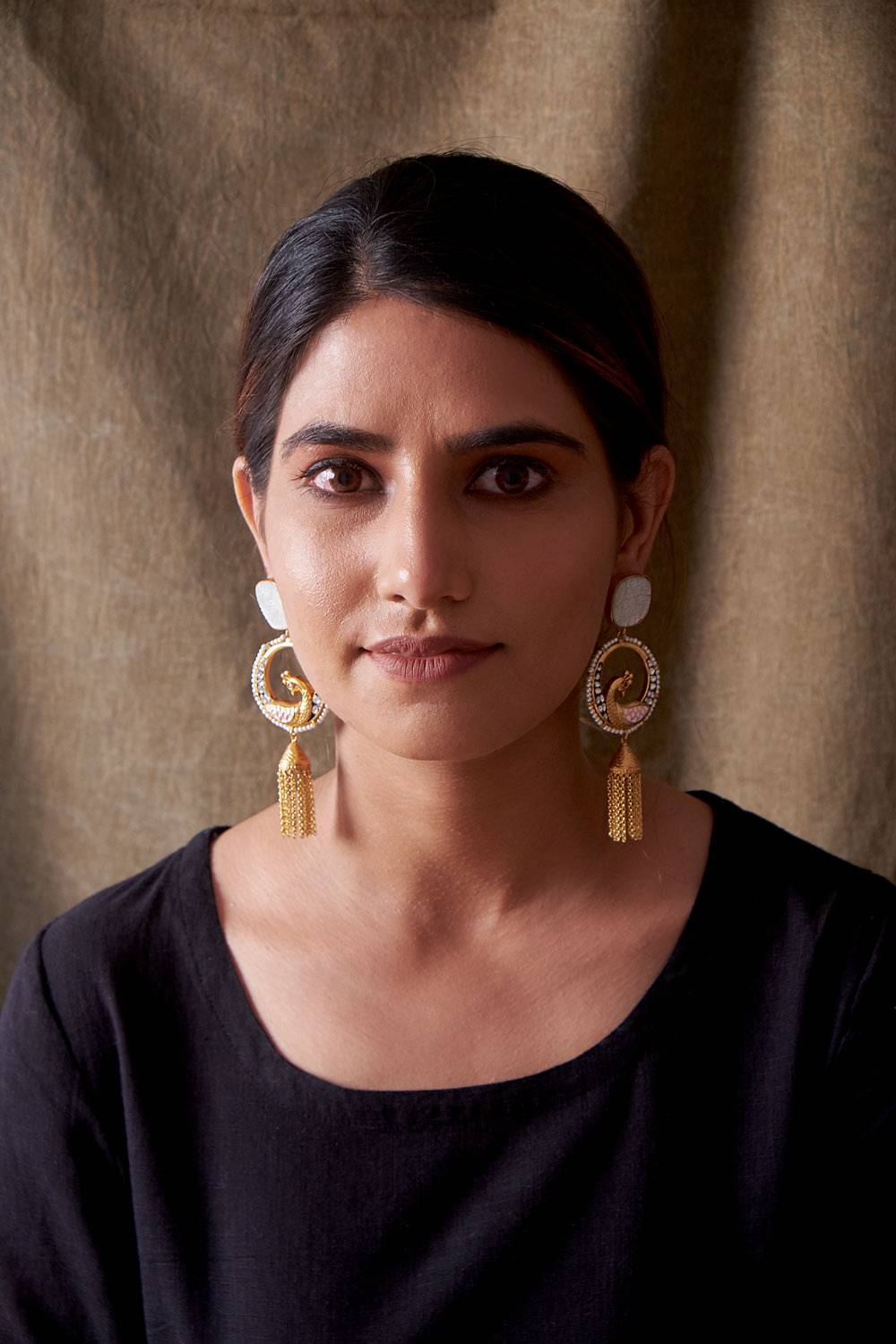 Moon Peacock Earrings