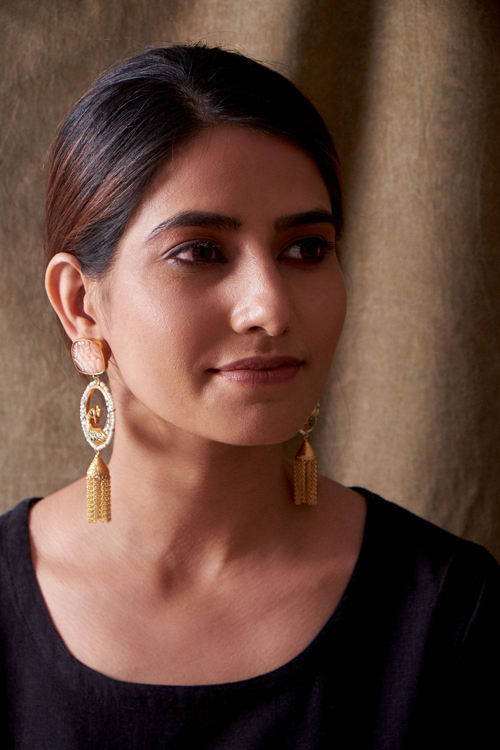 Peacock Tassle Earrings