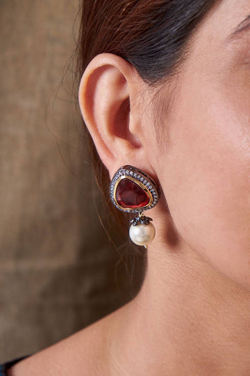 Sindoori Pearl Earrings