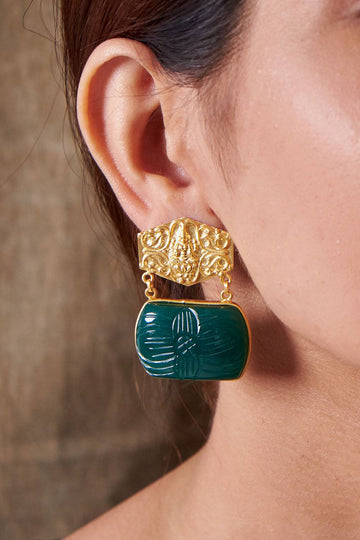 Sturdy Emerald Earrings