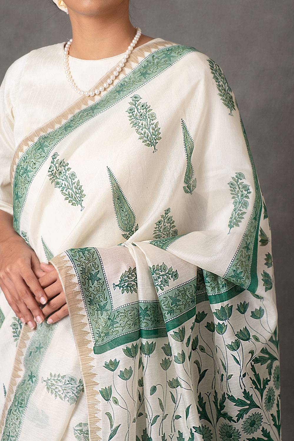 Verdant Chanderi Silk saree (with Blouse)