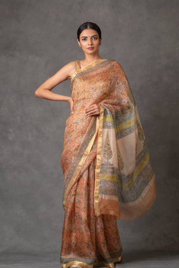 Floral Printed Kota Silk Saree