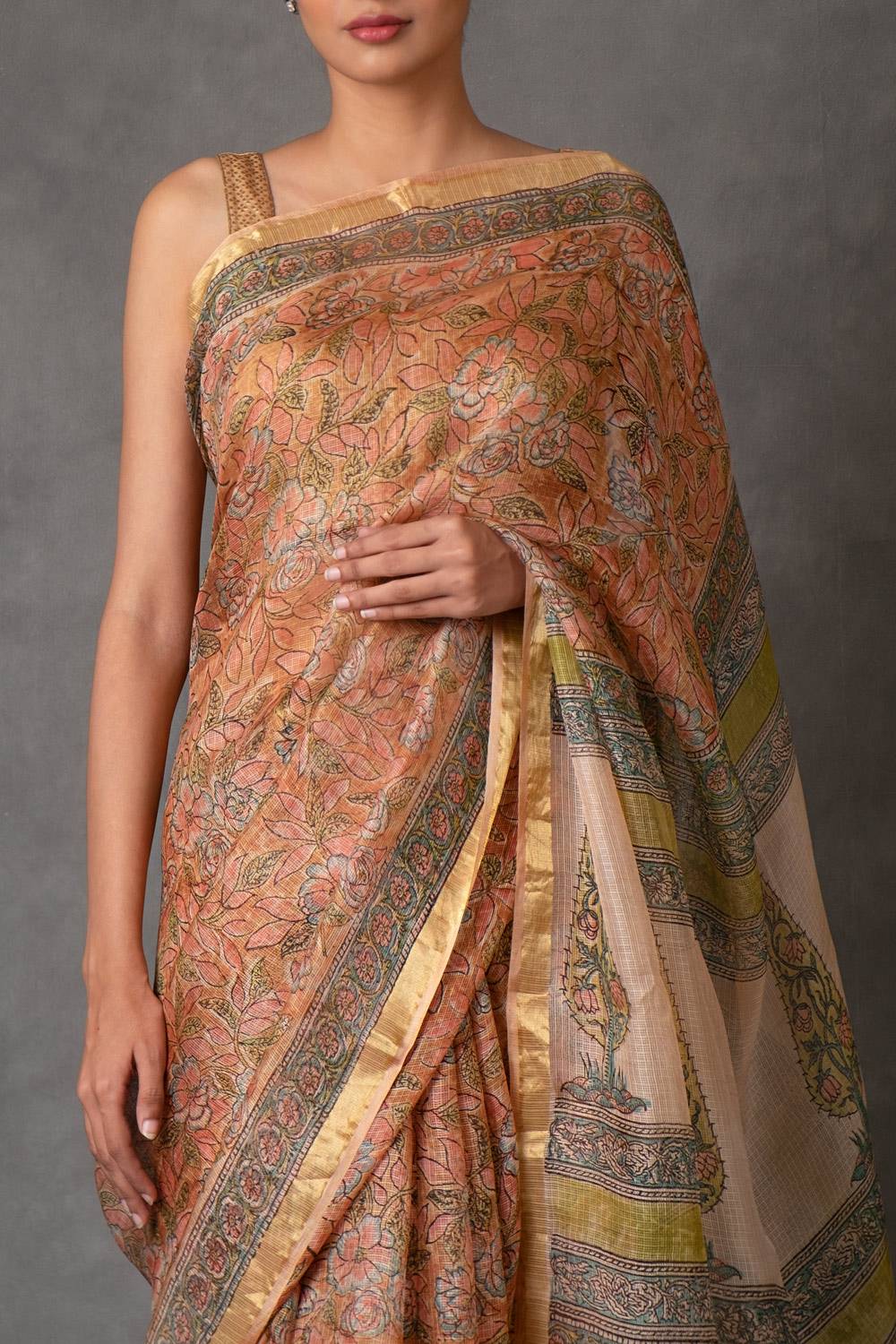 Floral Printed Kota Silk Saree