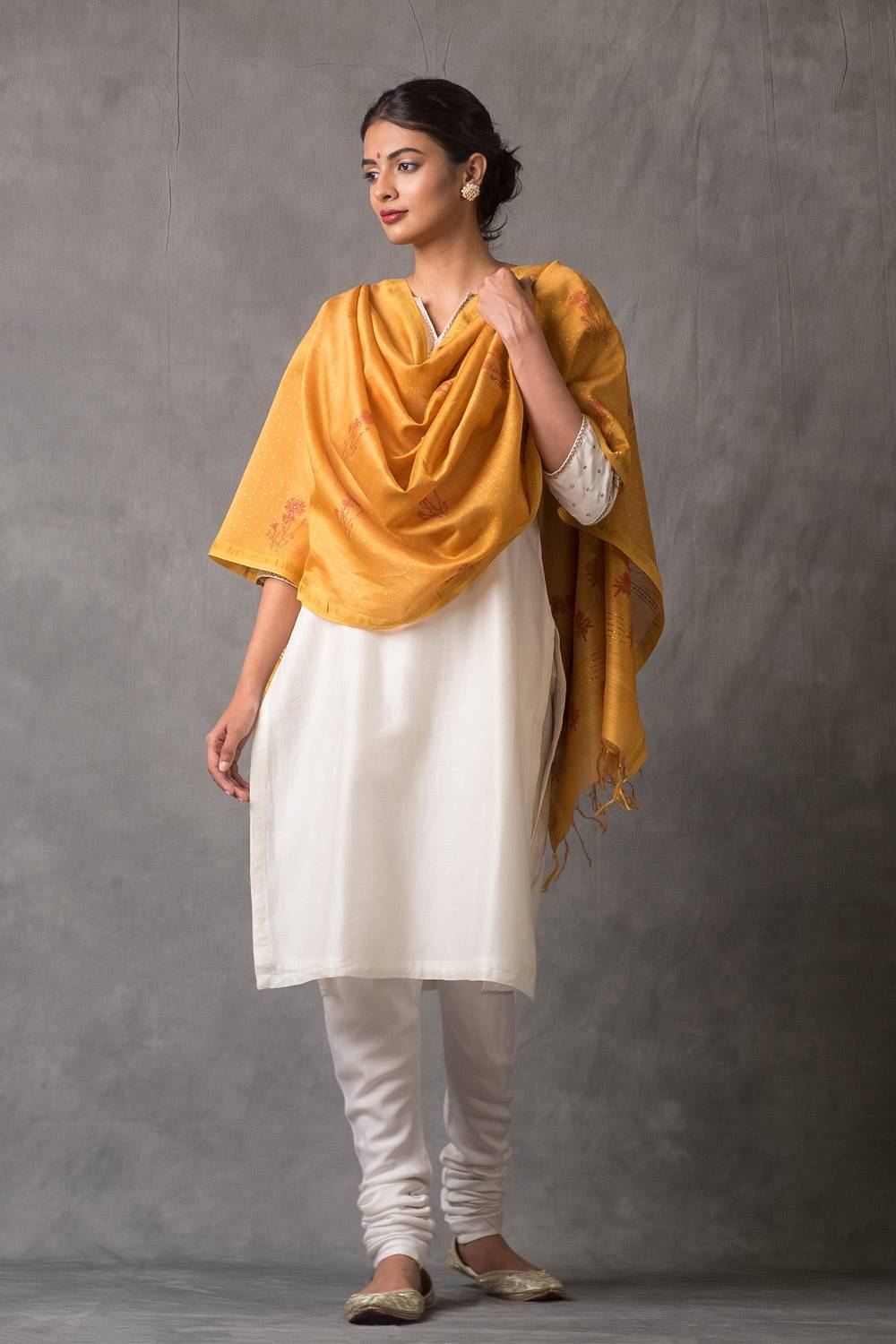 Mustard Chanderi Dupatta