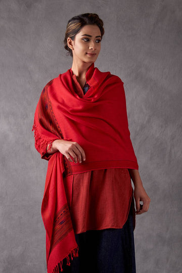 Scarlet Handwoven Stole