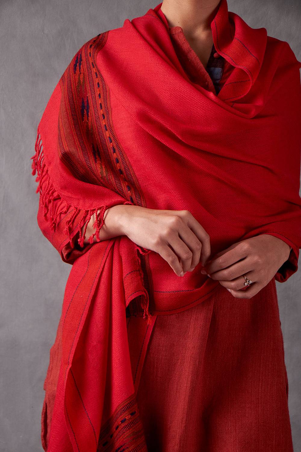 Scarlet Handwoven Stole