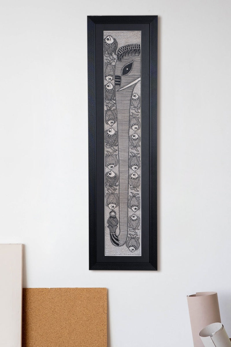 Ekdanta Madhubani Art ( 34 " x 9.5" )