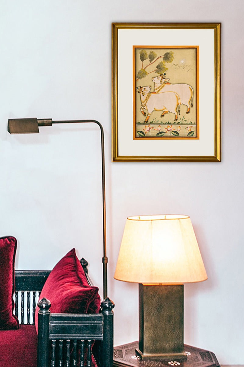 Nandi pair painting (10in x 14in unframed)