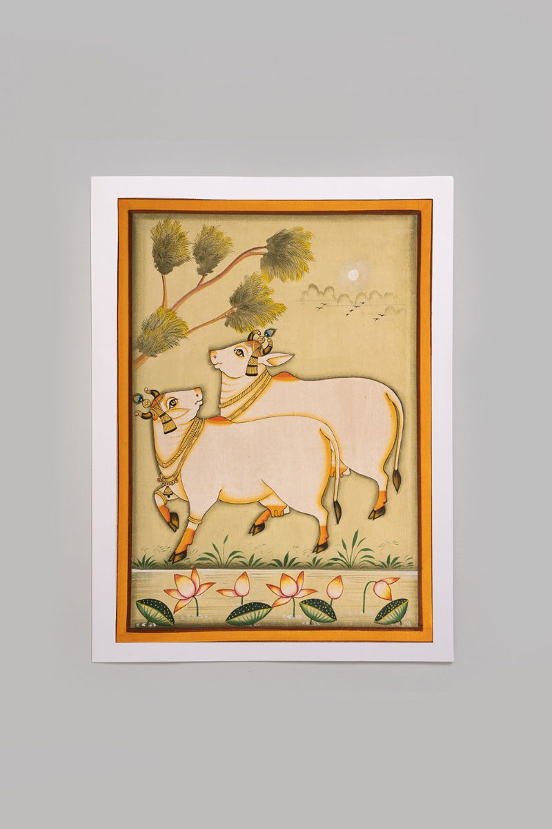 Nandi pair painting (10in x 14in unframed)