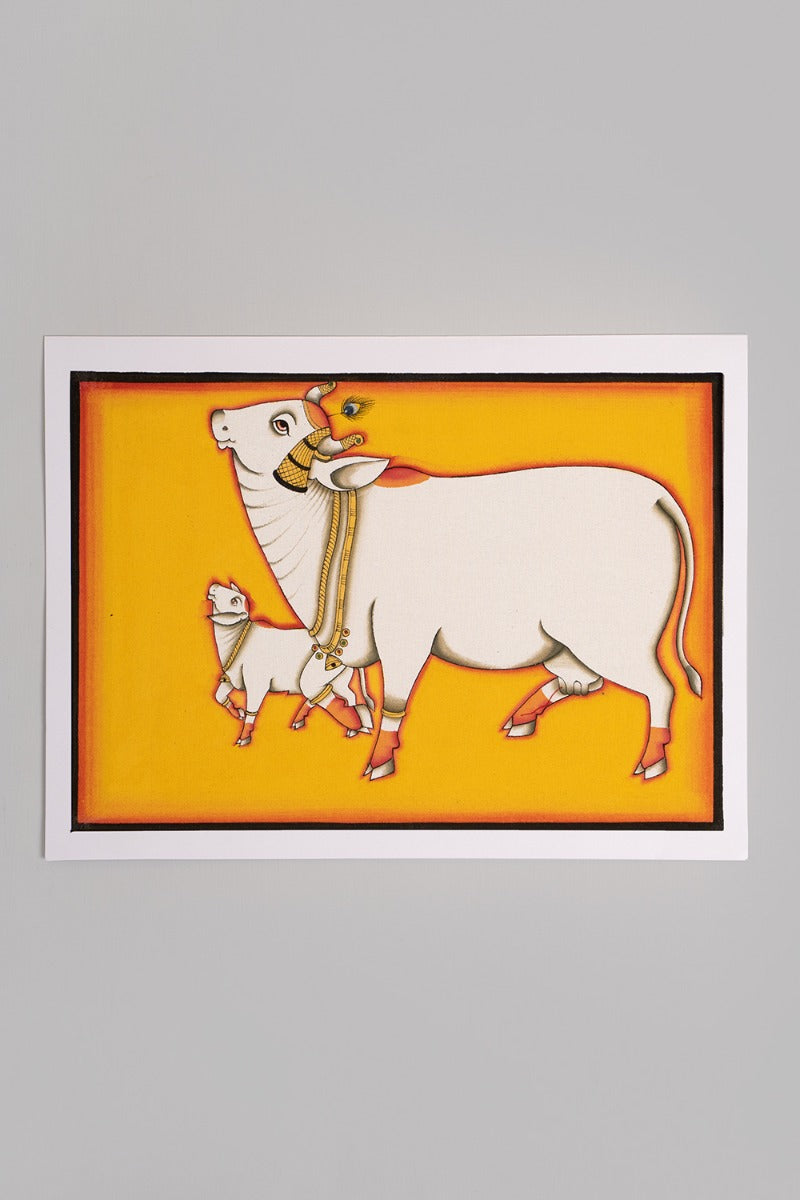 Nurturing Instinct Govardhan painting (14in x 10in unframed)