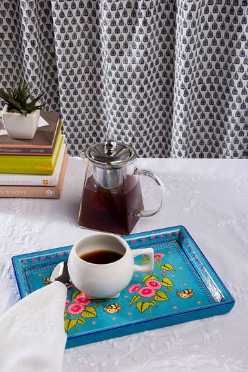 Carolina Blue Floral Tray