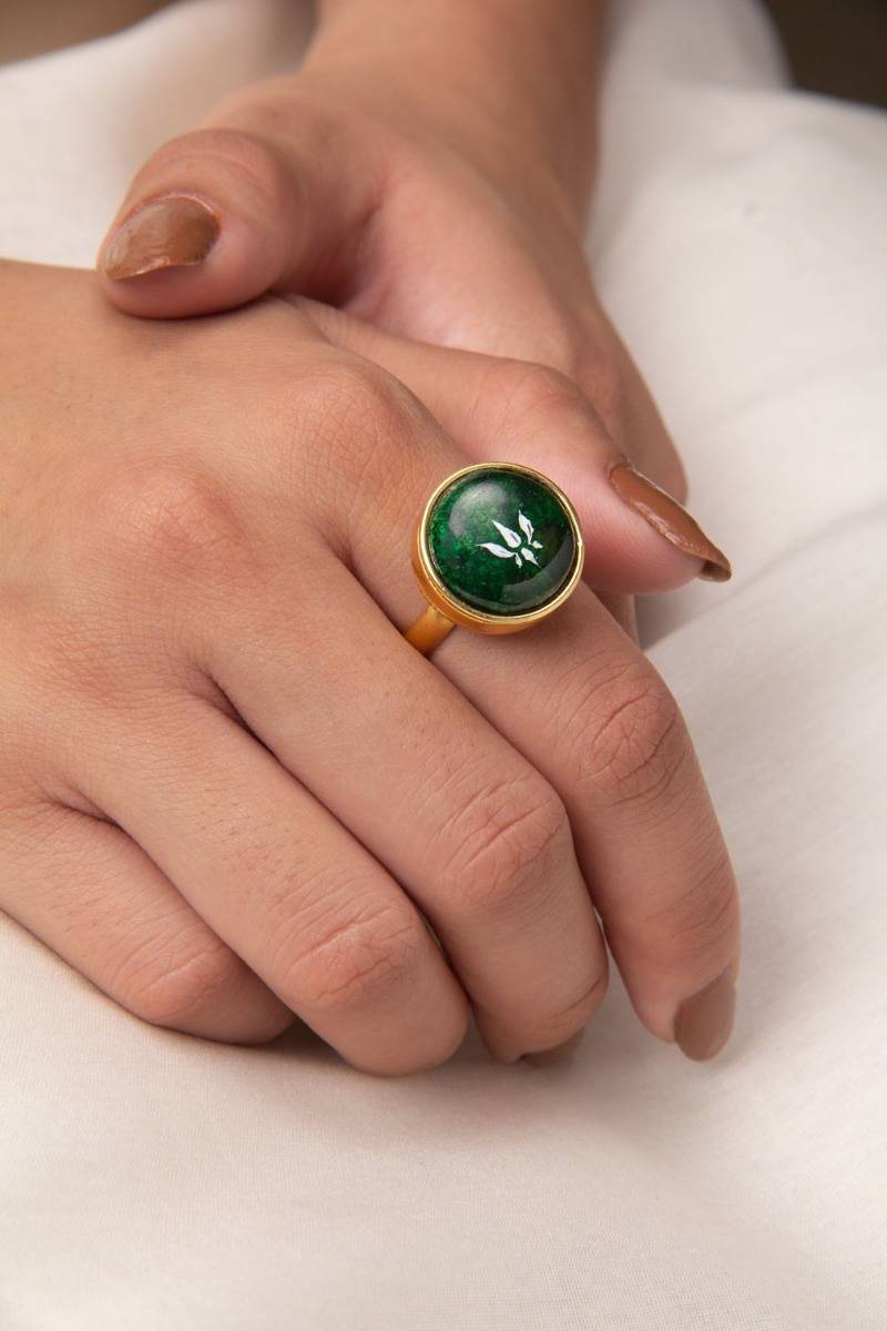 Kairav Emerald Adjustable Ring