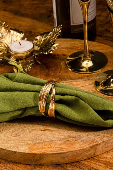 Sojitra Twin Leaf Napkin Rings (Set of 2)