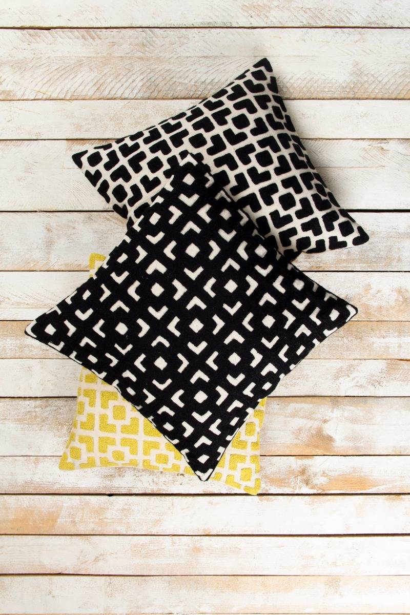 Kaga Embroidered Cushion Cover  (16''x15")