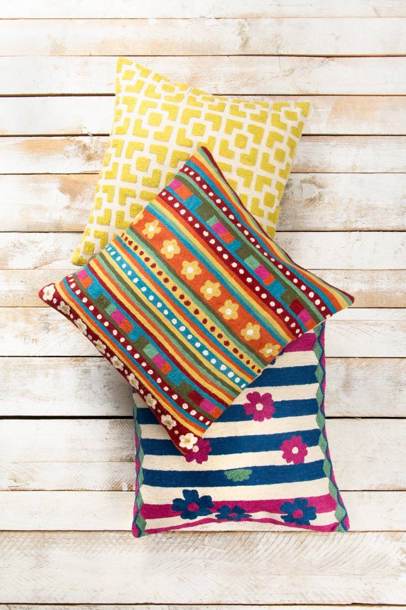 Ahmar Embroidered Cushion (16''x15")