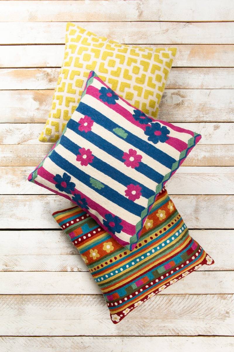 Amaranth Floral Cushion Cover  (16''x15")