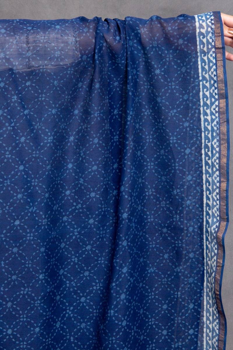 Ambud Dabu Chanderi Dupatta