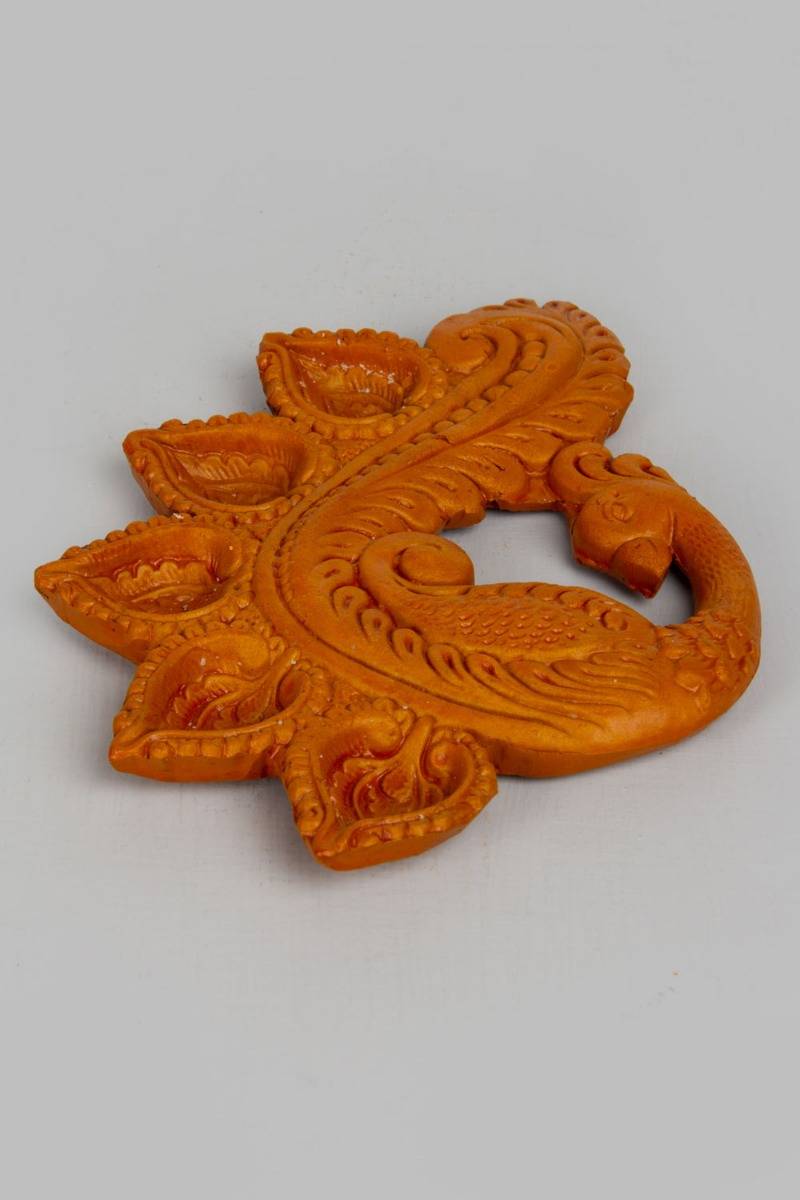 Mayur Terracotta Diya Set (9" x 6.75")