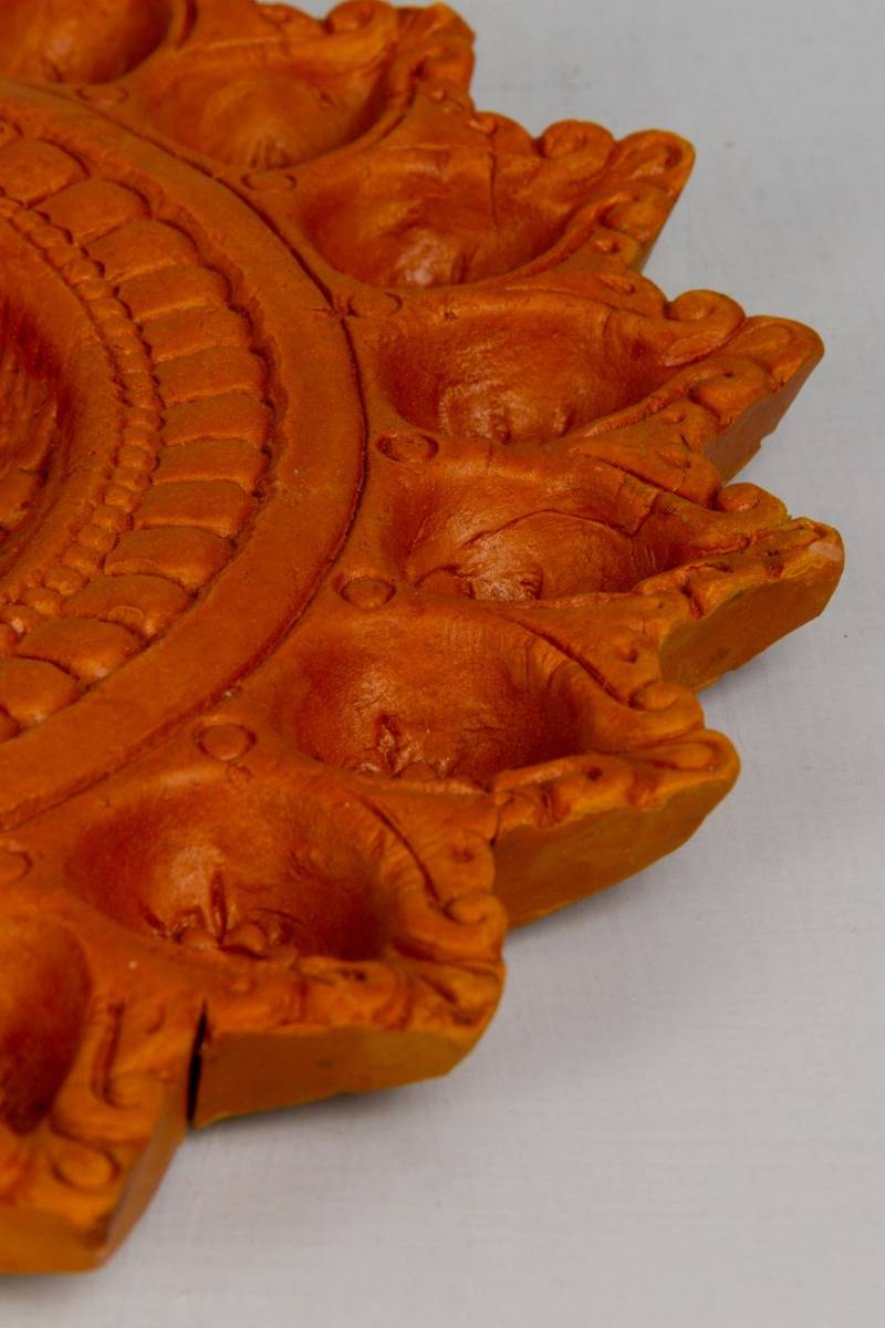 Ahan Round Diya Plate (11" x 11")