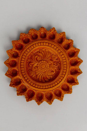 Ahan Round Diya Plate (11" x 11")