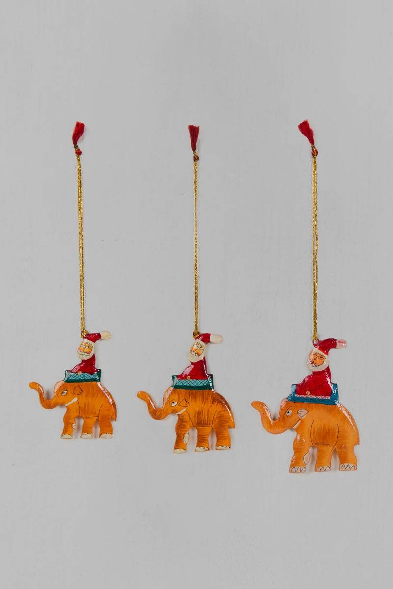 Xmas Hanging Elephants (Set of 3 )