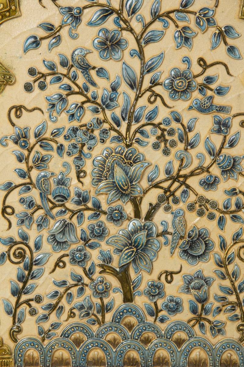 Perennial Vine Relief Work- Royal ( 25in x 19in )