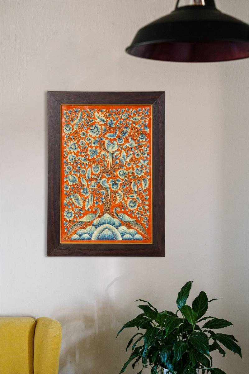 Around the Tree of Life - Tangerine ( 20.5in x 14.5in )