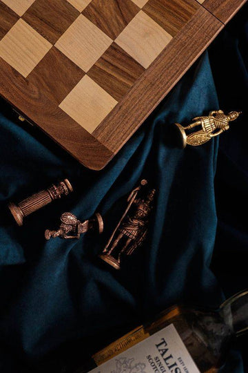 Shattranj Board with Coins