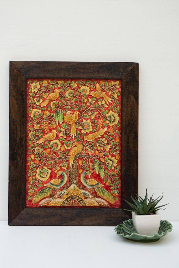 Around the Tree of Life - Crimson ( 14in x 11in )