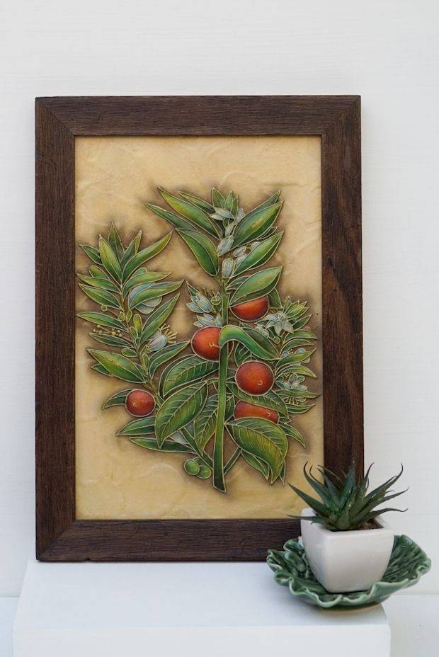 Cherry Poise Relief Work ( 14in x 10in )