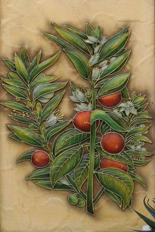 Cherry Poise Relief Work ( 14in x 10in )