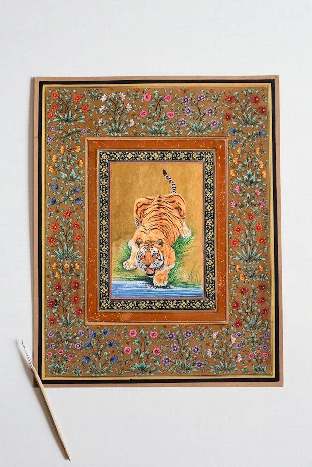 Bengal Tigress Minature Painting