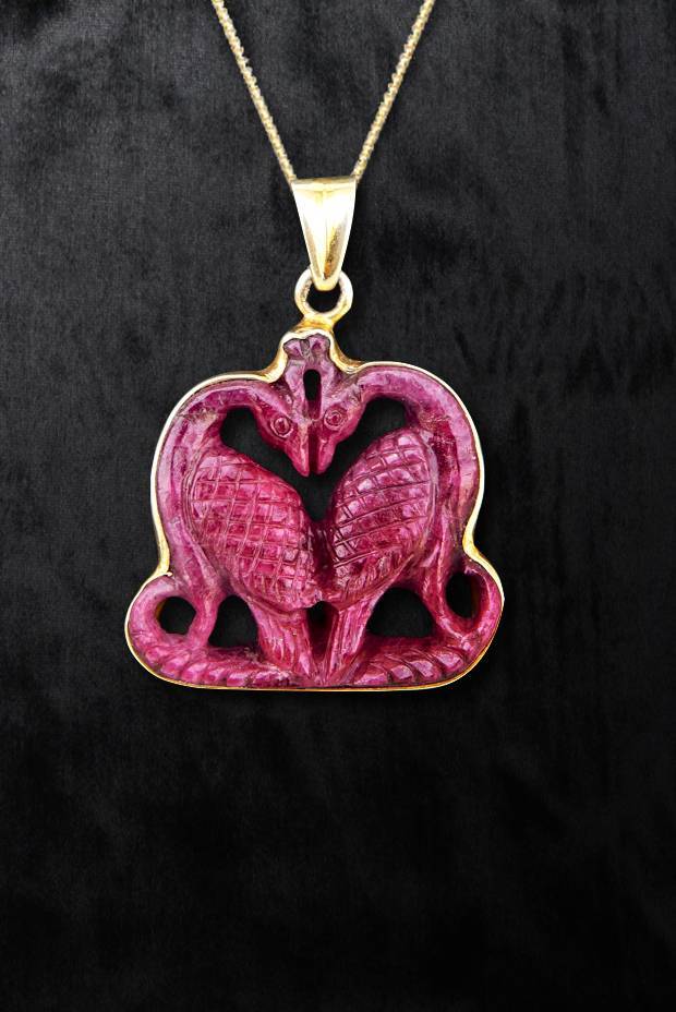 Charming Ruby Swan Pendant