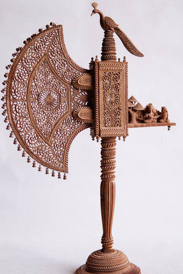 Intricate Rajasthani Sandalwood Fan
