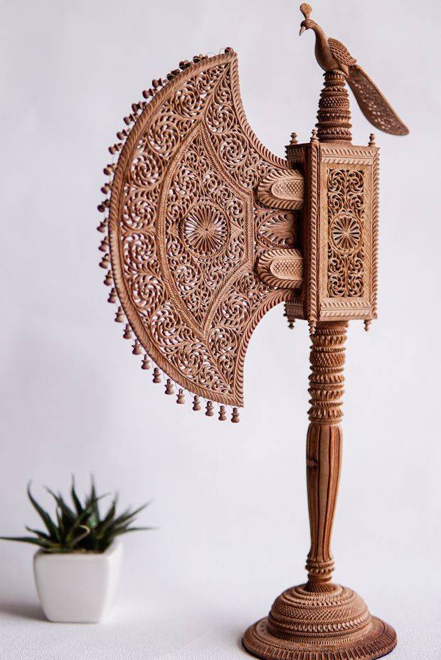 Intricate Rajasthani Sandalwood Fan