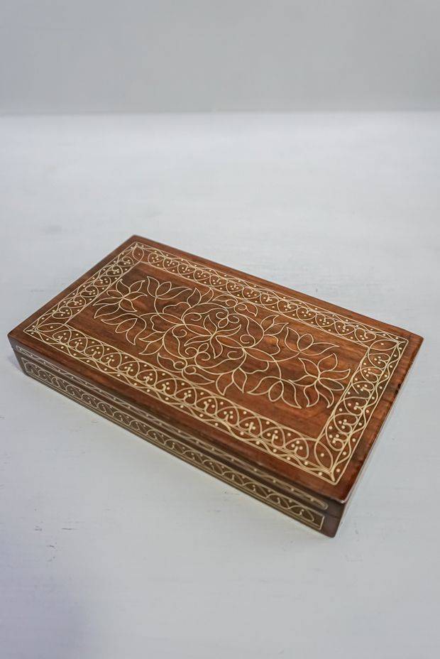Mughal Florid Trinket Box  (7" x 4" x 1")